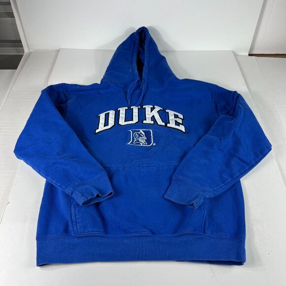 Y2K Duke Blue Devils Sweatshirt Adult Medium Blue Faded Pullover Hoodie - Picture 1 of 16